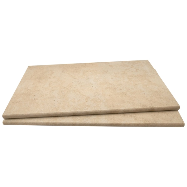 Petra Beige 13 In. X 24 In. Glazed Porcelain Pool Coping, 2PK
